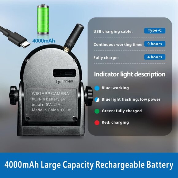 720P WiFi Bakcup Camera-Wireless Magnetic Reversing Camera with Rechargeable Bat - Picture 6 of 8